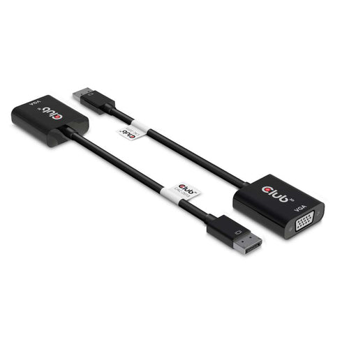 CLUB3D DisplayPort⢠to VGA Black Active Adapter M/V, 0,228 m, Displayport, VGA, Mannelijk, Vrouwelijk, Recht