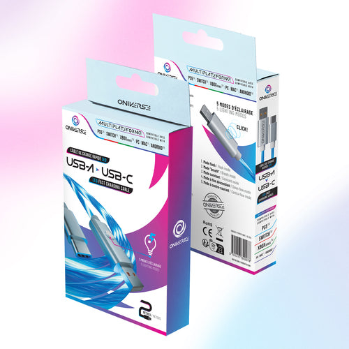 Oniverse ONICAB1-TYPEC2-WHT, 2 m, Micro-USB A, USB C, Wit