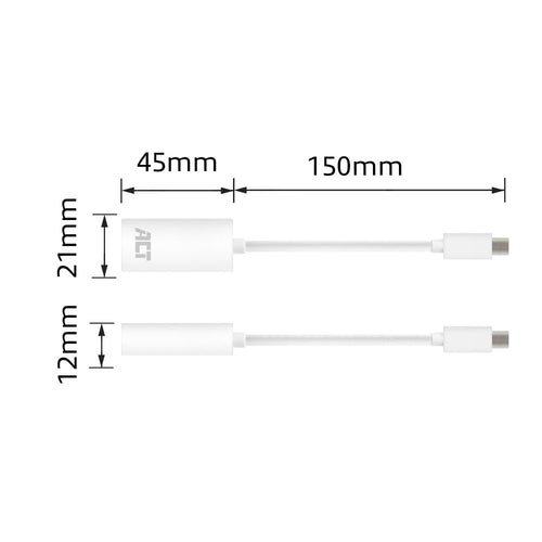 ACT 0,15 meter Mini DisplayPort male naar HDMI-A female adapter, 0,15 m, Mini DisplayPort, HDMI Type A (Standaard), Mannelijk, Vrouwelijk, Recht