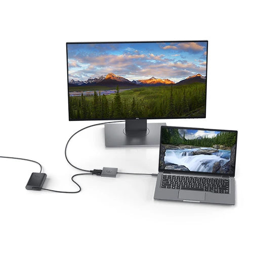 DELL adapter USB-C naar HDMI/DP met Power Pass-Through, Bedraad, USB 3.2 Gen 2 (3.1 Gen 2) Type-C, Zwart, 3840 x 2160 Pixels, Dell, 3840 x 2160 Pixels
