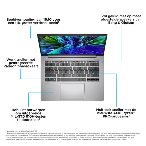 HP ZBook Firefly 14 G10 A, AMD Ryzen⢠7 PRO, 3,8 GHz, 35,6 cm (14"), 1920 x 1200 Pixels, 32 GB, 1 TB