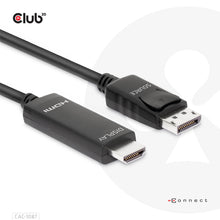 CLUB3D DisplayPort 1.4 to HDMI 4K120Hz or 8K60Hz HDR10 Cable M/M 3m/9.84ft, 3 m, DisplayPort, HDMI, Mannelijk, Mannelijk, Recht