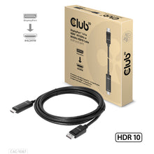 CLUB3D DisplayPort 1.4 to HDMI 4K120Hz or 8K60Hz HDR10 Cable M/M 3m/9.84ft, 3 m, DisplayPort, HDMI, Mannelijk, Mannelijk, Recht