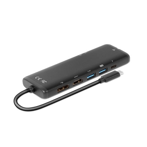CLUB3D USB C HUB 1x DISPLAYPORT, 1X HDMI, Docking, USB 3.2 Gen 1 (3.1 Gen 1) Type-C, 100 W, 10,100,1000 Mbit/s, Zwart, MicroSD (TransFlash), SD