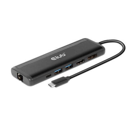 CLUB3D USB C HUB 1x DISPLAYPORT, 1X HDMI, Docking, USB 3.2 Gen 1 (3.1 Gen 1) Type-C, 100 W, 10,100,1000 Mbit/s, Zwart, MicroSD (TransFlash), SD