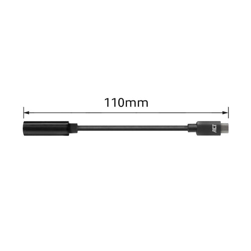 ACT USB-C naar 3.5mm jack audio adapter, 3.5mm, Vrouwelijk, USB Type-C, Mannelijk, 0,11 m, Zwart