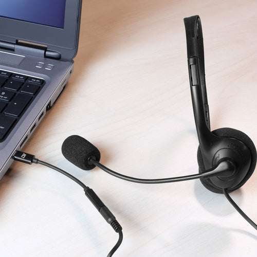 ACT USB-C naar 3.5mm jack audio adapter, 3.5mm, Vrouwelijk, USB Type-C, Mannelijk, 0,11 m, Zwart