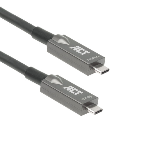 ACT USB-C 3.2 Gen2 Active Optical Cable (AOC) aansluitkabel, 3m, 3 m, USB C, USB C, USB 3.2 Gen 2 (3.1 Gen 2), 10 Gbit/s, Zwart, Grijs