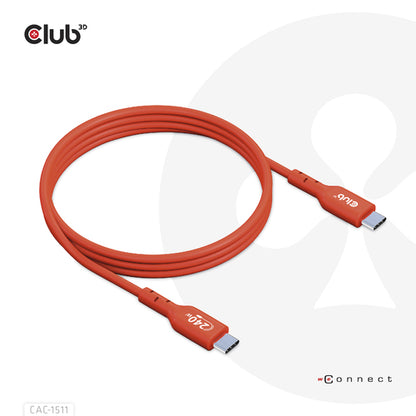 CLUB3D USB2 Type-C Bi-Directional USB-IF Certified Cable Data 480Mb, PD 240W(48V/5A) EPR M/M 1m / 3.23 ft, 1 m, USB C, USB C, USB 2.0, Oranje