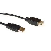 ACT USB 2.0 A male - USB A female zwart 5,00 m, 5 m, USB A, USB A, Zwart