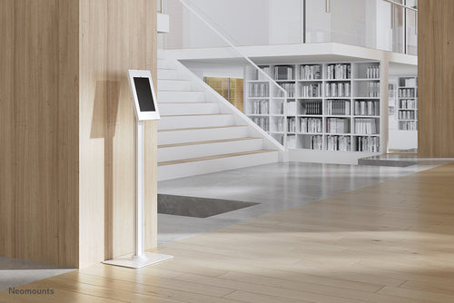 Neomounts FL15-650WH1 Tablet vloerstandaard 9.7-11" - vergrendelbaar, 27,9 cm (11"), 24,6 cm (9.7"), Wit, Staal, 0 - 75Â°, 90Â°