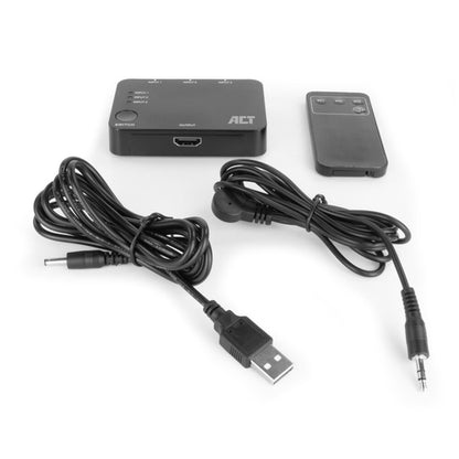 ACT 4K HDMI Switch 3x1, HDMI, Zwart, 60 Hz, 1920 x 1080 (HD 1080), 3840 x 2160, 1080p, 2160p, 4096 x 2160 Pixels