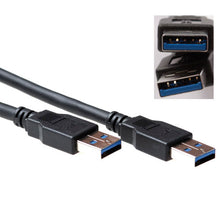 ACT USB 3.0 A male - USB A male 5,00 m, 5 m, USB A, USB A, USB 3.2 Gen 1 (3.1 Gen 1), Mannelijk/Mannelijk, Zwart
