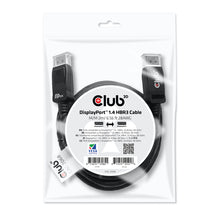 CLUB3D DisplayPort 1.4 HBR3 Cable 2meter M/M 8K60Hz - 1920x1080 pixels met 144hz, 2 m, DisplayPort, DisplayPort, Mannelijk, Mannelijk, 7680 x 4320 Pixels