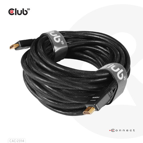 CLUB3D HDMI 2.0 4K60Hz UHD RedMere Kabel 15 meter, 15 m, HDMI Type A (Standaard), HDMI Type A (Standaard), 3D, 18 Gbit/s, Zwart