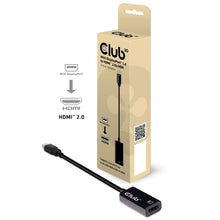 CLUB3D Mini DisplayPort 1.4 to HDMI 2.0b HDR Active Adapter, Min iDisplayPort 1.4, HDMI 2.0b, Zwart