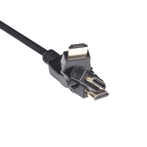 CLUB3D HDMI 2.0 4K60Hz UHD 360 Graden roterende kabel 2 meter, 2 m, HDMI Type A (Standaard), HDMI Type A (Standaard), 4096 x 2160 Pixels, 3D, Zwart