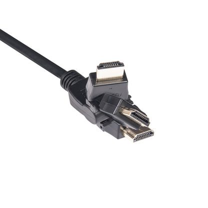 CLUB3D HDMI 2.0 4K60Hz UHD 360 Graden roterende kabel 2 meter, 2 m, HDMI Type A (Standaard), HDMI Type A (Standaard), 4096 x 2160 Pixels, 3D, Zwart