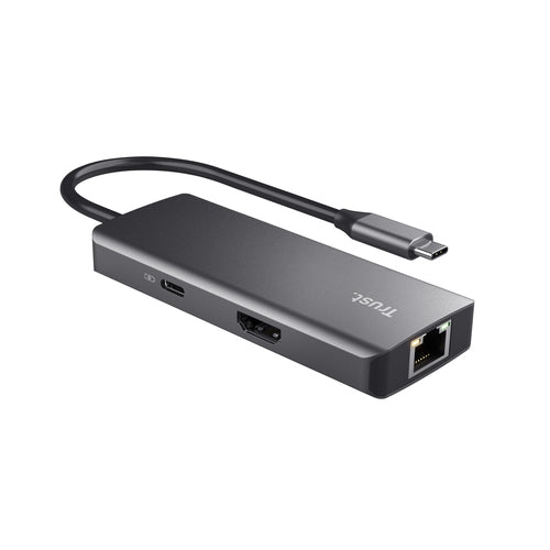 Trust Dalyx, USB Type-C, USB 2.0, 1000 Mbit/s, 60 Hz, 3840 x 2160 Pixels, Zilver
