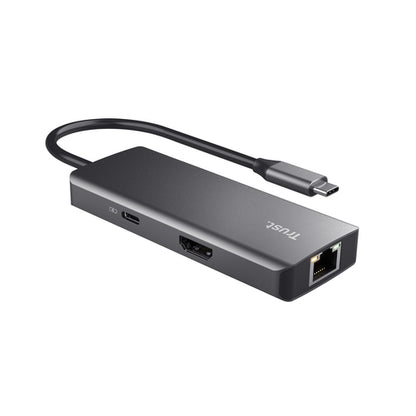 Trust Dalyx, USB Type-C, USB 2.0, 1000 Mbit/s, 60 Hz, 3840 x 2160 Pixels, Zilver