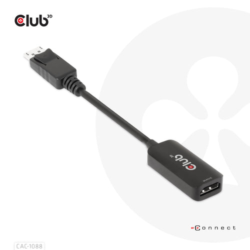 CLUB3D DisplayPort1.4 to HDMI 4K120Hz/8K60Hz HDR Active adapter M/F, 0,21 m, DisplayPort, HDMI, Mannelijk, Vrouwelijk, Recht