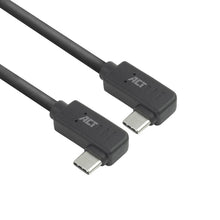 ACT USB 3.0 10Gbps 60W USB Type-C (haaks links/rechts) naar USB Type-C (haaks links/rechts) kabel, 1 meter, 1 m, USB C, USB C, USB 3.2 Gen 2 (3.1 Gen 2), 10 Gbit/s, Zwart