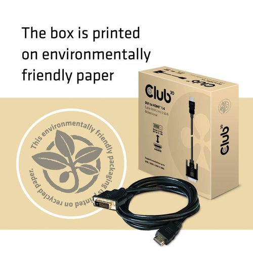 CLUB3D DVI to HDMI 1.4 Cable M/M 2 meter Bidirectional, DVI Dual Link, HDMI 1.4, 2 m, Zwart