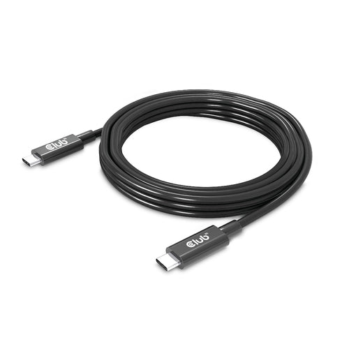 CLUB3D USB4 Gen3x2 Type-C Bi-Directional Cable 8K60Hz or 4K120Hz, Data 40Gbps, PD 240W(48V/5A) EPR M/M 3m / 9.84ft, 3 m, USB C, USB C, USB4 Gen 3x2, 40 Gbit/s, Zwart