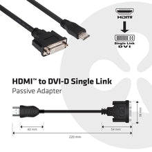 CLUB3D HDMI to DVI Single Link Passive Adapter, 0,40 m, HDMI, DVI, Mannelijk, Vrouwelijk, 1920 x 1200 Pixels