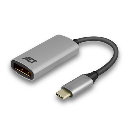 ACT USB-C naar DisplayPort adapter, 0,15 m, USB Type-C, DisplayPort, Mannelijk, Vrouwelijk, Recht