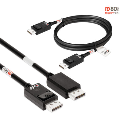 CLUB3D DisplayPort 2.1 Bi-Directional VESA DP80 Gecertificeerde kabel 4K240Hz, 8K60Hz or 10K30Hz M/M 1.2m/3.94ft, 1,2 m, DisplayPort, DisplayPort, Mannelijk, Mannelijk, 10328 x 7760 Pixels