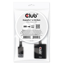 CLUB3D DisplayPortâ¢ to VGA Black Active Adapter M/V, 0,228 m, Displayport, VGA, Mannelijk, Vrouwelijk, Recht
