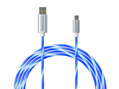 Oniverse ONICAB1-MICUSB2-WHT, 2 m, USB A, Micro-USB B, Blauw, Zilver