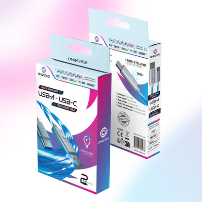 Oniverse ONICAB1-TYPEC2-WHT, 2 m, Micro-USB A, USB C, Wit