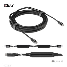 CLUB3D USB 3.2 Gen2 Type C naar C Actieve Bi-directionele Kabel 8K60Hz (alt modus) M/M 5m/16.4ft, 5 m, USB C, USB C, USB 3.2 Gen 2 (3.1 Gen 2), 10 Gbit/s, Zwart