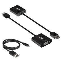 CLUB3D CAC-1302, 0,5 m, HDMI Type A (Standaard), VGA (D-Sub), Mannelijk, Vrouwelijk, Zwart