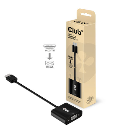 CLUB3D CAC-1302, 0,5 m, HDMI Type A (Standaard), VGA (D-Sub), Mannelijk, Vrouwelijk, Zwart