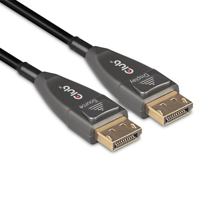 CLUB3D DisplayPort 1.4 Active Optical Cable Unidirectional 4K120Hz 8K60Hz M/M 20m/65.62ft, 20 m, DisplayPort, DisplayPort, Mannelijk, Mannelijk, 7680 x 4320 Pixels