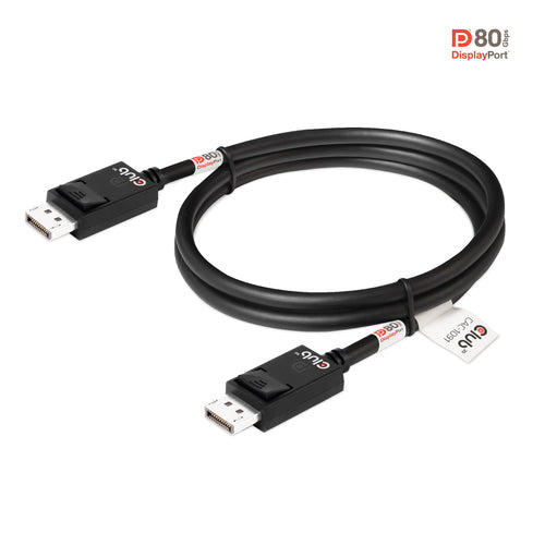 CLUB3D DisplayPort 2.1 Bi-Directional VESA DP80 Gecertificeerde kabel 4K240Hz, 8K60Hz or 10K30Hz M/M 1.2m/3.94ft, 1,2 m, DisplayPort, DisplayPort, Mannelijk, Mannelijk, 10328 x 7760 Pixels