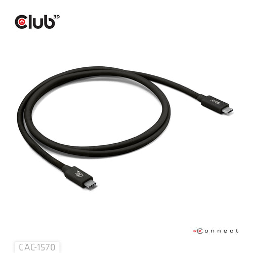 CLUB3D USB 80Gbps Certified 240W 8K240Hz Type-CÂ® 1.2m / 3.94ft Black Cable, 2 g, 45 g, 10 g, 225 g, 8544 4290