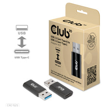 CLUB3D USB 3.2 Gen1 Type A to USB 3.2 Gen1 Type C Adapter M/F, USB A, USB TYPE C, 0 m, Zwart