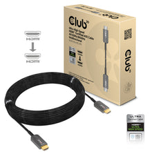 CLUB3D Ultra High Speed ââHDMI 2.1â¢ gecertificeerde AOC-kabel 4K120Hz/8K60Hz Unidirectioneel M/M 15m, 15 m, HDMI Type A (Standaard), HDMI Type A (Standaard), Audio Return Channel (ARC), Zwart