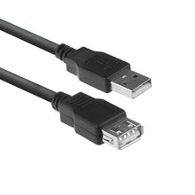 ACT USB 2.0 verlengkabel A male - A female 1,8 meter, 1,8 m, USB A, USB A, USB 2.0, 0,48 Gbit/s, Zwart