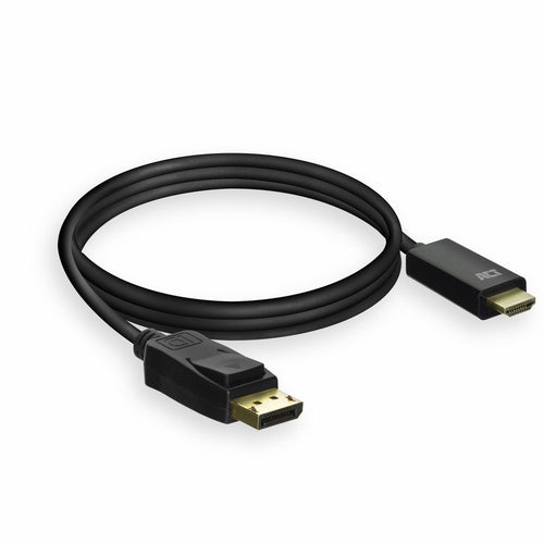 ACT DisplayPort naar HDMI adapterkabel, 1,8 m, 1,8 m, DisplayPort, HDMI Type A (Standaard), Mannelijk, Mannelijk, Recht