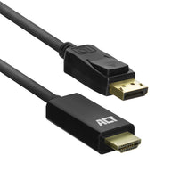 ACT DisplayPort naar HDMI adapterkabel, 1,8 m, 1,8 m, DisplayPort, HDMI Type A (Standaard), Mannelijk, Mannelijk, Recht
