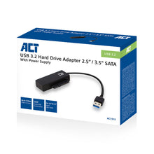 ACT USB 3.2 Gen1 naar 2,5/3,5 inch SATA Adapterkabel voor SSD/HDD, 2.5/3.5" SATA, USB A, 0,45 m, Zwart