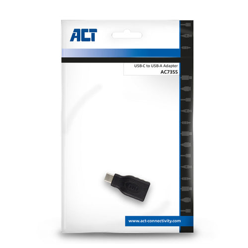 ACT USB-C naar USB-A adapter, USB-A, USB-C, Zwart