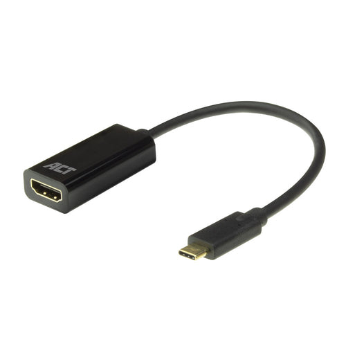ACT USB-C naar HDMI adapter, 0,15 m, USB Type-C, HDMI Type A (Standaard), Mannelijk, Vrouwelijk, Recht