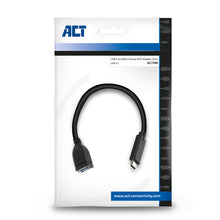 ACT USB 3.0 kabel OTG, USB-C male naar USB-A female, 0,2 meter, 0,2 m, USB C, USB A, USB 3.2 Gen 1 (3.1 Gen 1), 5 Gbit/s, Zwart