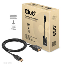 CLUB3D DisplayPort to VGA Cable M/M, 2 m, DisplayPort, VGA (D-Sub), Mannelijk, Mannelijk, Recht